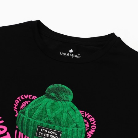 T-shirt female, black color, size One size (42-46)-2