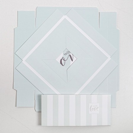 Gift box for flowers with a vase and PVC windows folding, packaging, "With Love", 23 x 30 x 23 cm-1