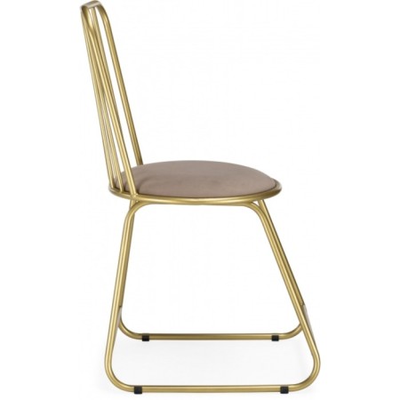 Stol on a metal frame lyrion metal/velor, gold/beige 44x52x86 cm-2