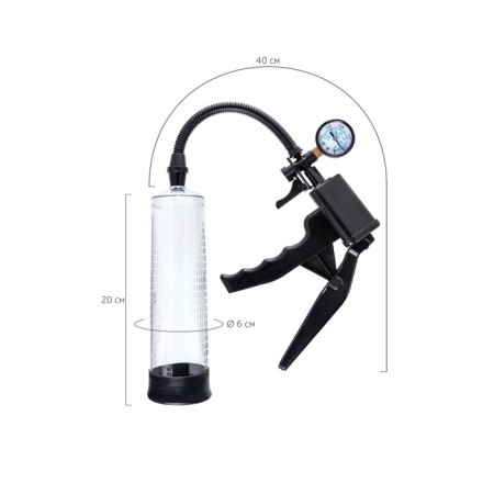 Mechanical pump for the penis Sexus Men Training Viggo, ABS plastic, black, 62 cm-4