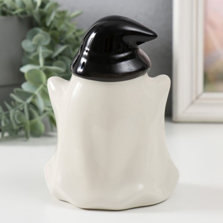 Ceramics "White Ghost in the cap" 13x10x9 cm-2