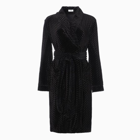 Women's bathrobe kaftan "velvet" size 48, black-6