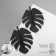 Monster metal earrings leaf, black color