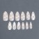 Nude overhead nails, 12 pcs, with adhesive plates, almond shape, beige/white color