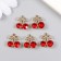 Decor for creativity metal, rhinestones "ripe cherry" 1.5x1.7 cm