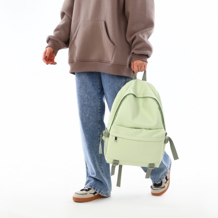 Youth backpack with lightning, 3 pockets, green color-6