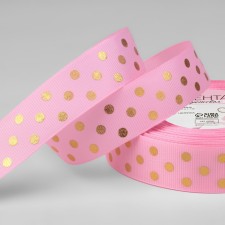 Republic tape with embossing “Peas”, 25 mm, 23 ± 1 m, pink color No. 004