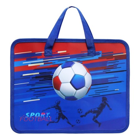 Folder with handles plastic A4 Calligrata Football, 32.2x25.6x7 cm,