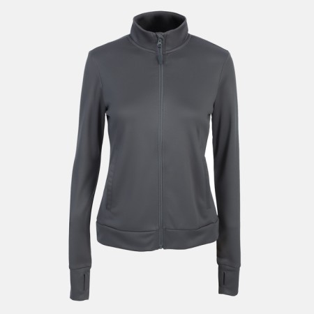 Longslit female Resport, on a zipper, p. 48, the color is gray, basic, with a long sleeve