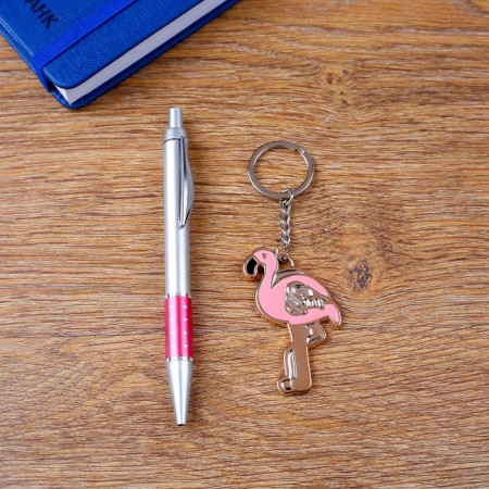 Gift set 2B1 (pen, Flamingo keychain)-1