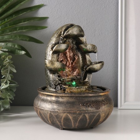 Ganesh desktop fountain "Ganesha with 5 bowls" 22.5x16x16 cm-1
