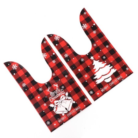 Polyethylene gift package with ears "Red Cage", 13 x 23 cm-1