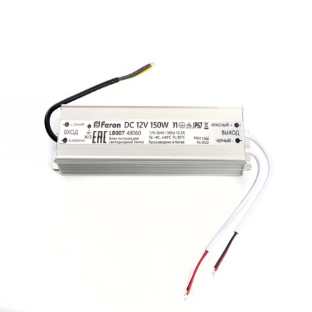 Electronic transformer for 12 W LED tape, Feron, LB007, 12.5A, 150 W