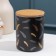Ceramic bank for bulk products "Golden Pen", 650 ml, black color