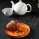 Porcelain dining plate Magistro "Cerera", d = 20 cm, orange color