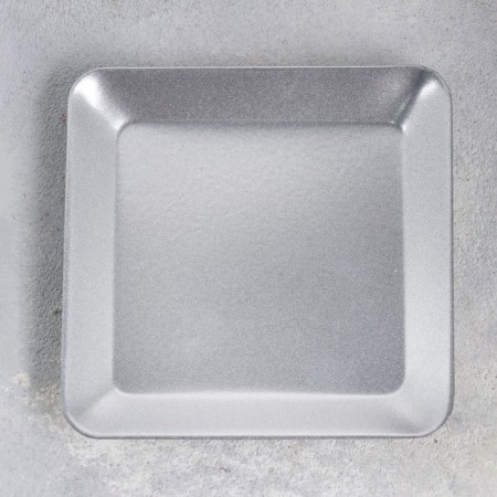Square Benum Square Metal for one candle, 10x1.1 cm, silver-2