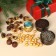 Gift set New Year's “Miracles Time”: Green Tea, Black Tea, peglasses in glaze, sweets, cream - honey