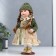 Doll Collectible Ceramics "Vasilisa in a beige dress, green jacket" 30 cm