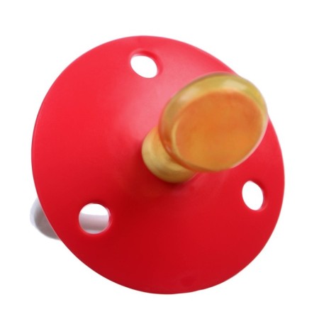 Orthodontic dummy nipple, latex, from 0 months, with a cap, color mix-4