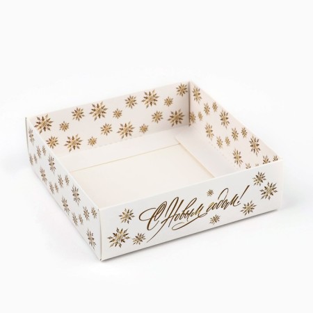 Box for confectionery "Golden Blizzard", 10 x 10 x 10 cm, New Year-3