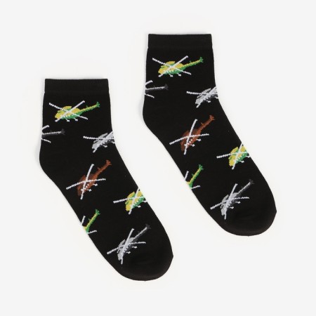 Male socks, black color/helicopters, size 42-43-1