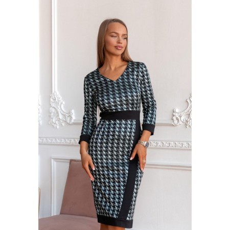 Women's dress, size 42, black color, white 5575-2