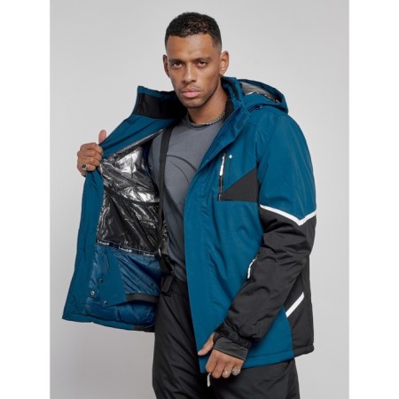 Ski costume male winter, size 50, blue color-16