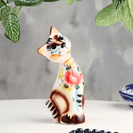 Souvenir "Cat with a cat Happiness", 2 pcs, gzhel color-1