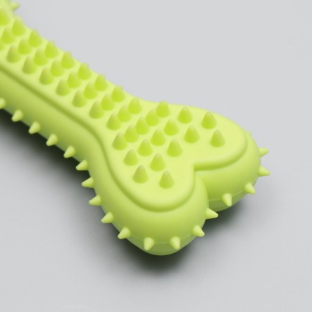 Chewing toy plow "Bone for massage", 11 x 4 x 2 cm, salad-2