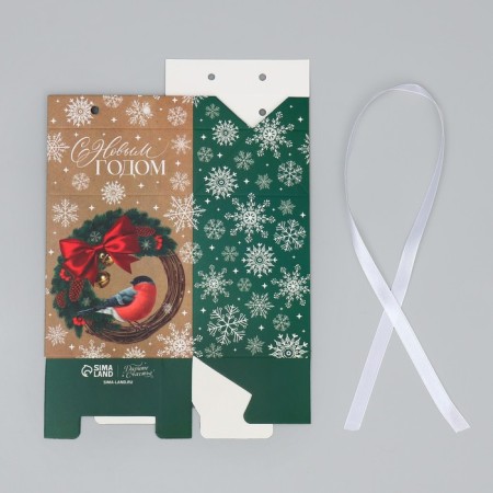 Packaging for confectionery "Happy New Year", bullfinch, 8 x 10 x 16 cm, New Year-8