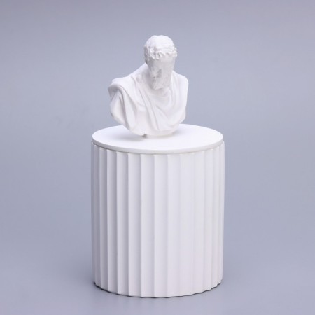Candle in concrete Aromatic "Michelangelo", 13x7 cm, blue bells, soy wax, 160 g-2