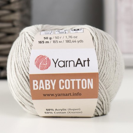 Yarn "Baby Cotton" 50% acrylic 50% cotton 165m/50g (451 St. Series)