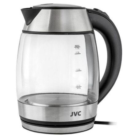 Electric kettle JVC JK-KE1707, glass, 2200 watts, 1.7 l, black-1