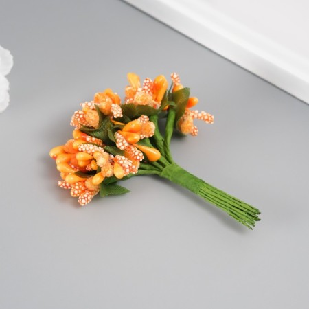 A set of decorative bouquets (12 pcs) "Berries" length 9.5 cm, orange-1