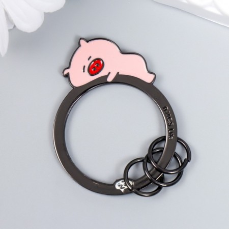 The keyboard-keyword metal "Pink pig sleeps" enamel 5.5x4.2 cm-1