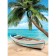 Diamond mosaic with partial filling on the canvas "Beach", 15 x 21 cm