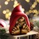 Decorative candle "Dwarf with legs", 9x7.1x7.3 cm, gold