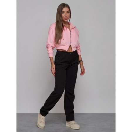 Sports female trousers, size 48, black color-2