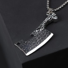 Pompeii-pompolet pendant, color in black silver, 70 cm