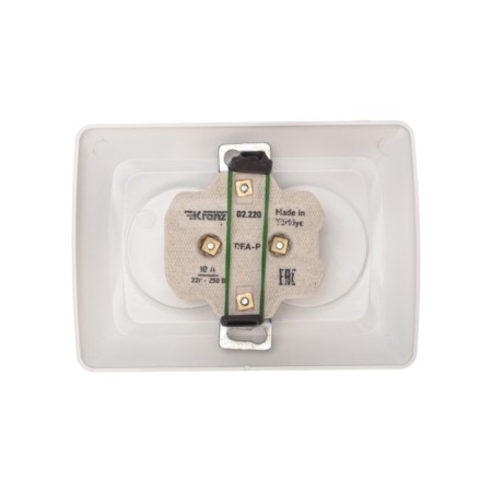 Double socket Kranz ceramics, without grounding, hidden installation, 10a, white KR-78-0219-3