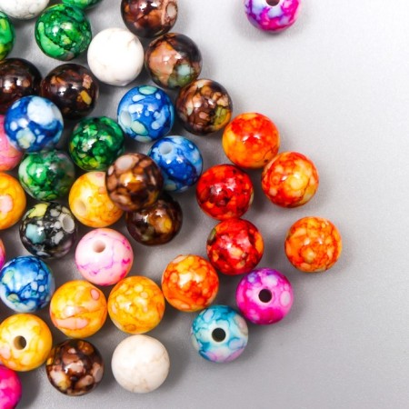Beads for creativity plastic "Marble. Assorted" d = 0.8 cm set 20 g-1