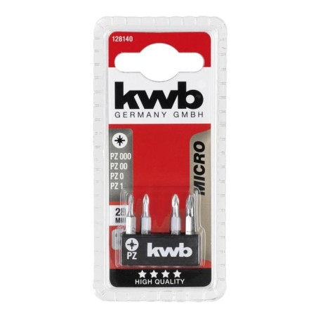 Bit KWB Micro, PZ000/PZ00/PZ0/PZ1, steel TQ60, 28 mm, 4 pcs-1
