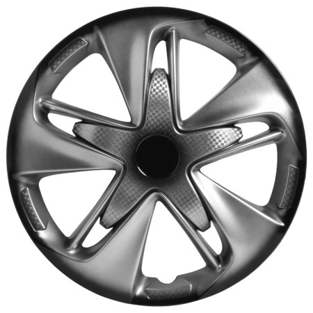 Wheel caps 16 "Super Astra +", silver-black, carbon, 2 pcs Airline AWCC-16-02-1