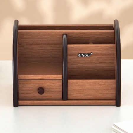 Organizer 5 sections, 1 sliding box, a series of ash shimo dark with Kant Dark, 14*21cm-1