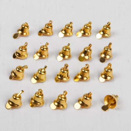 Bell for needlework, set of 20 pcs., Size 1 pc. - 0.8 cm, gold color-1