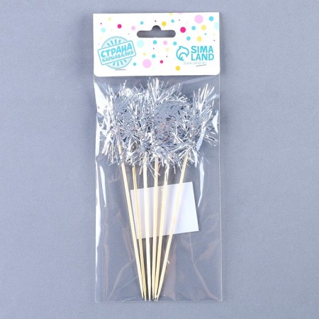 Skewer for Canapes "Fluff", in a set of 6 pieces, color silver-3