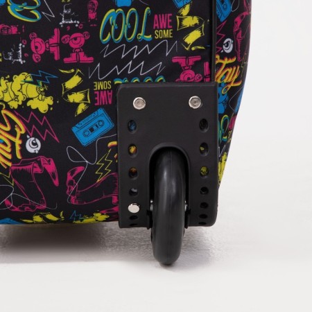 Road bag on wheels, lightning department, external pocket, colorful/black color-3