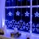 Garland “fringe” 2.4 × 0.9 m with nozzles “snowflakes”, ip20, transparent thread, 150 LED, glow blue, 8 modes, 220 V