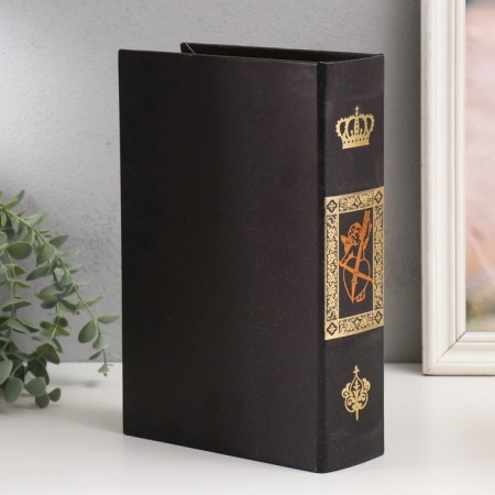 Safe-book wood to the leatherette "ship and storm" 27x18x7 cm-4
