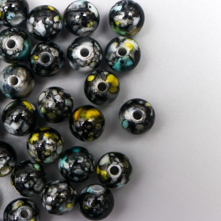 Beads for creativity plastic "Marble. Black" d = 0.8 cm set 20 g